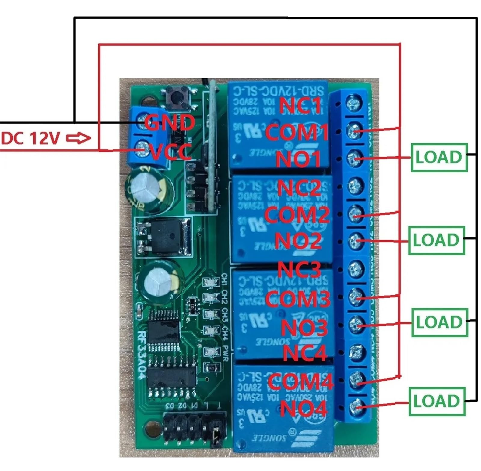 1 télécommande HCS301 433 Mt 4 CH (récepteur uniquement)