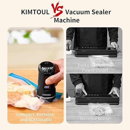 Miniatura 4 de Kit de sellado al vacío eléctrico para tarros de masón, sellador al vacío de mano para bolsas reutilizables, tarros Mason de boca ancha y boca