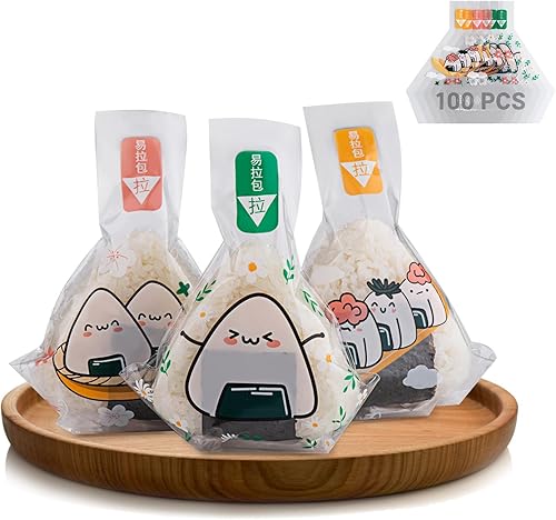 Miniatura 7 de 100 envoltorios de Onigiri con 1 molde de acero inoxidable Onigiri