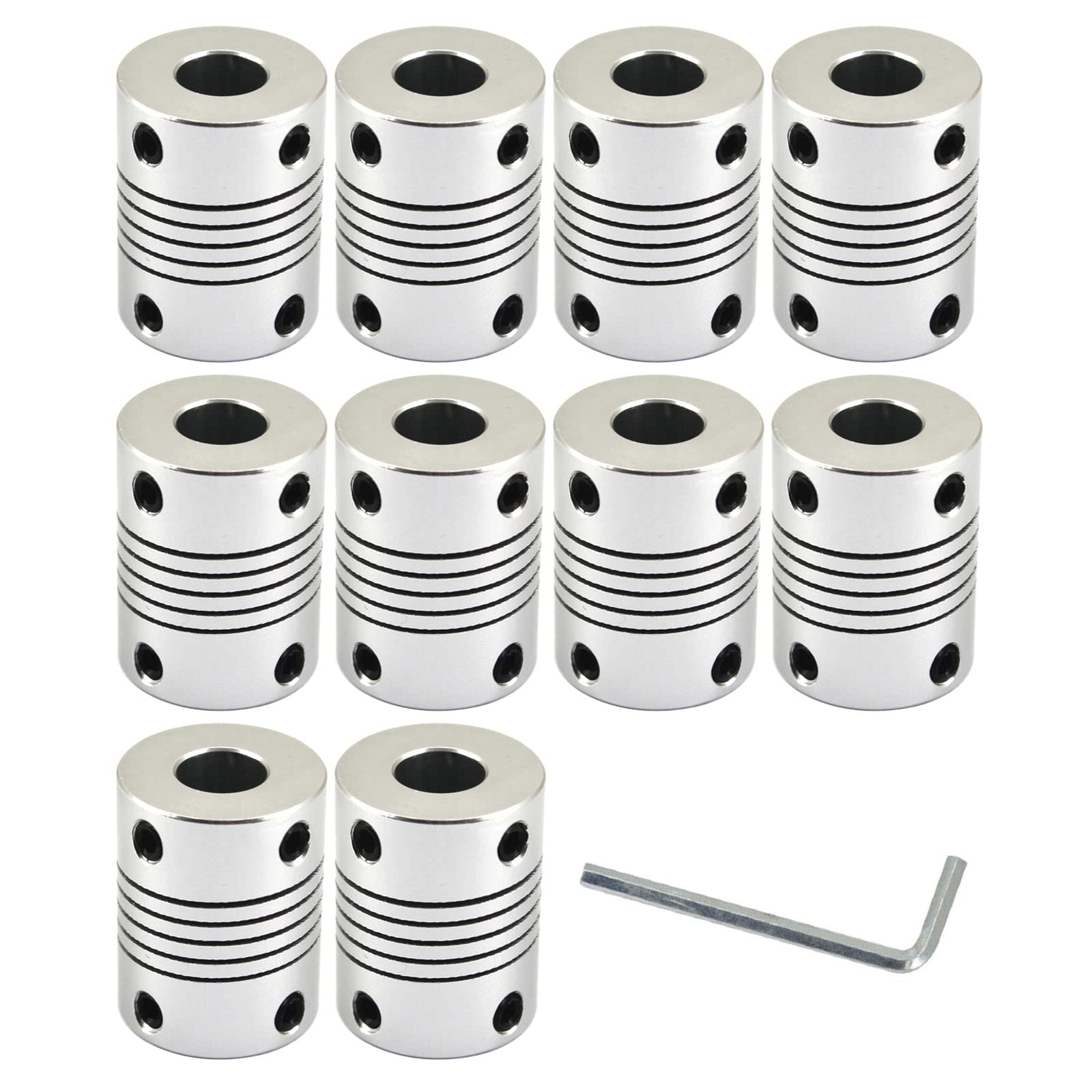 Acoplador flexible 5mm a 6.35mm de aluminio para motor paso a paso y CNC