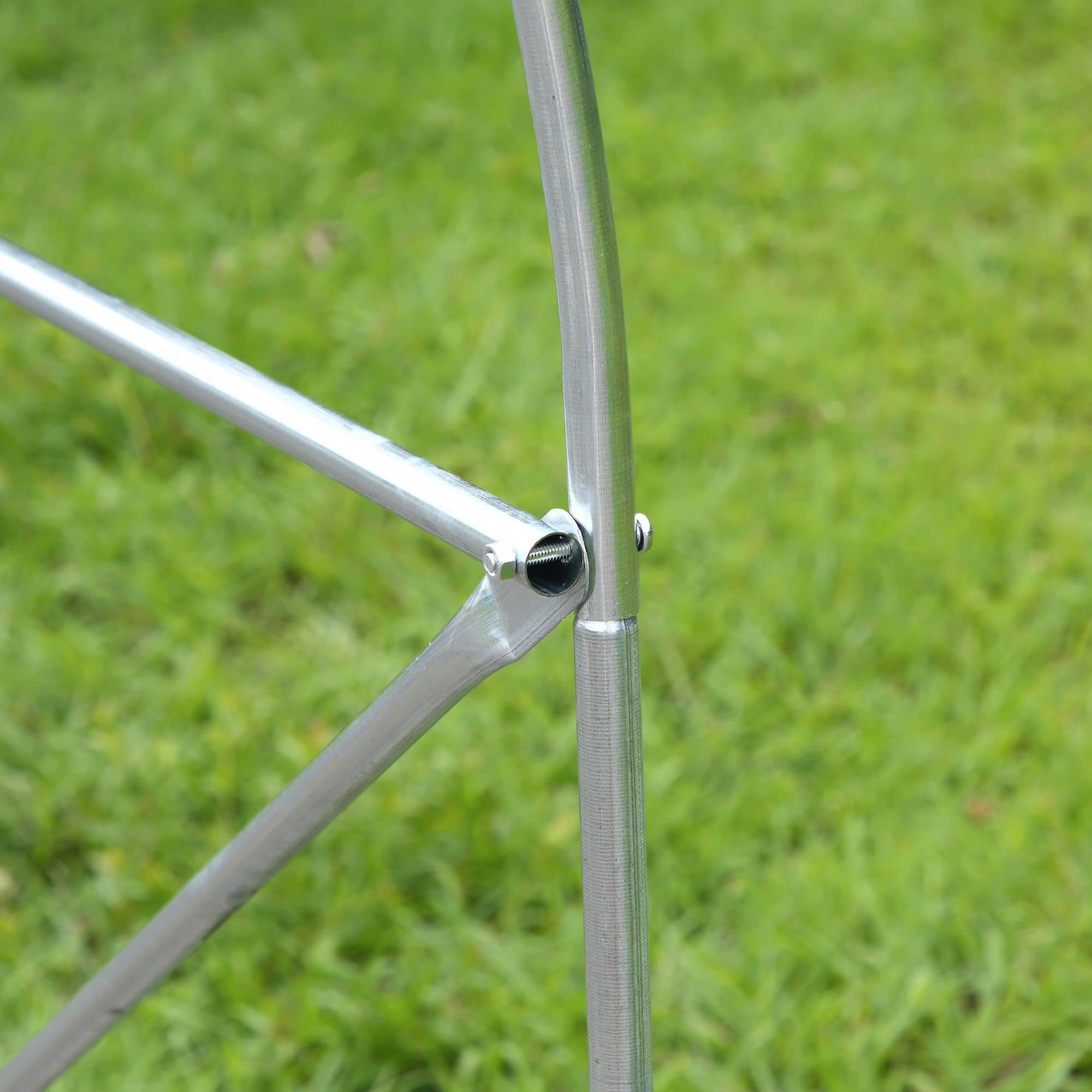 Outsunny 8m², tunel ogrodowy szklarnia, tunel szklarniowy, 400 x 200 x 200 cm, z metalową ramą, 1 drzwi i 6 okien, do użytku na zewnątrz, warzywa, owoce, plandeka PE o wysokiej gęstości 140 g/m²