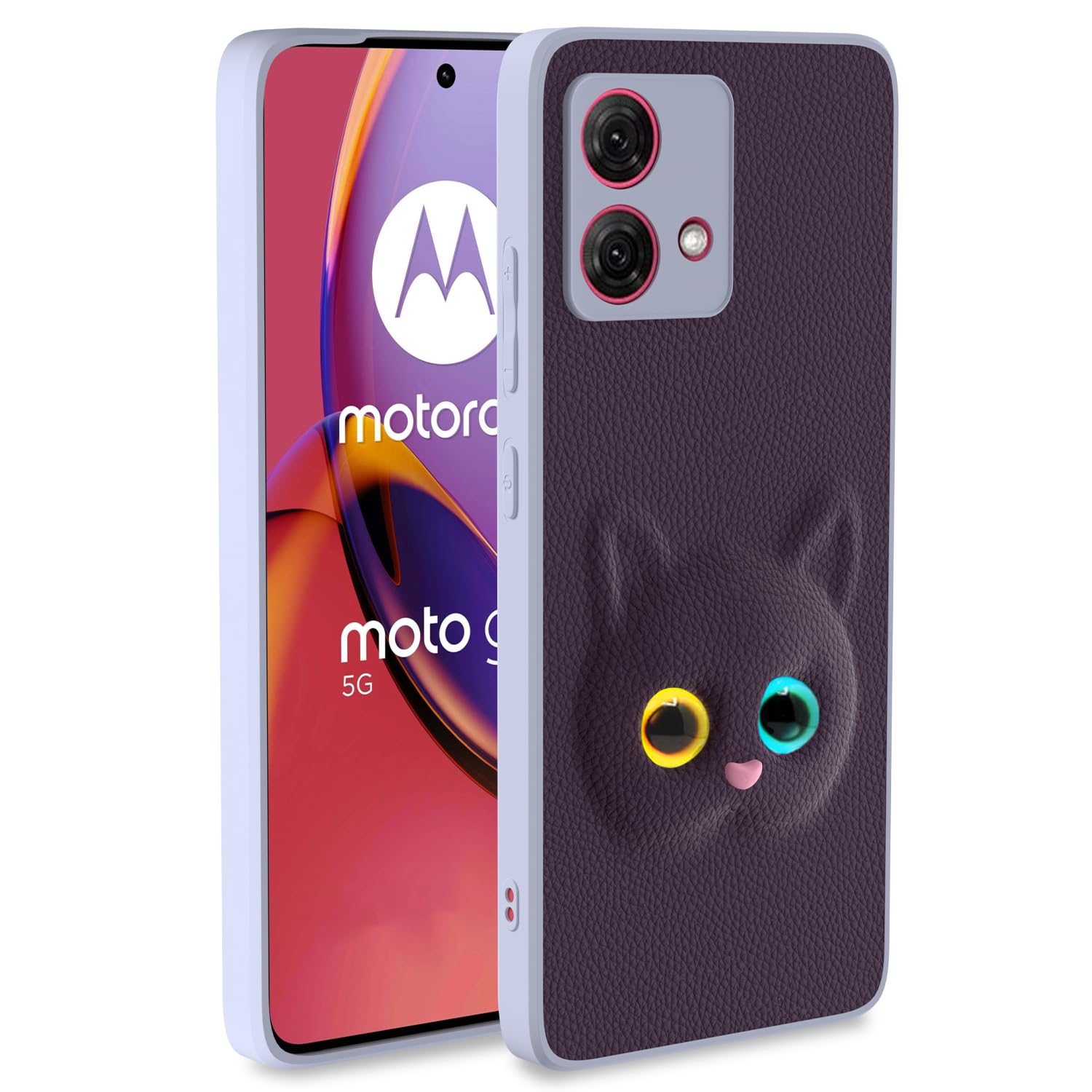 Pikkme Moto G84 5G Back Cover for Girls | Cute Cat Leather Finish | Soft TPU | Case for Moto G84 5G (Purple) (B0D5CQYX9F) Amazon Price History, Amazon Price Tracker