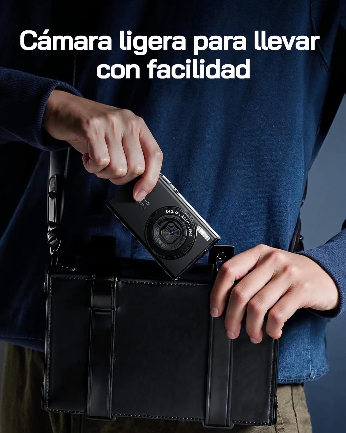 WOLFANG Cámara digital, cámara infantil de 2,7 K para fotografía, cámara compacta de vlogging de 50 MP, cámara de vídeo digital con zoom de 16 X, cámara digital de enfoque automático y disparo, regalo