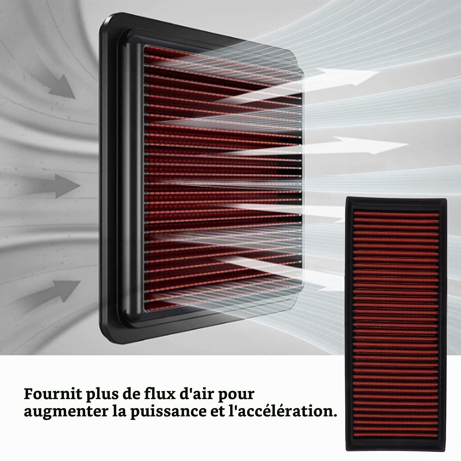 33 2865,33 2865 KN Filtre à Air de Rechange, Modification de la Décoration Intérieure et Extérieure de la Voiture, Nettoyeur de Filtre à Air Moteur HighFlow Lavable Réutilisable