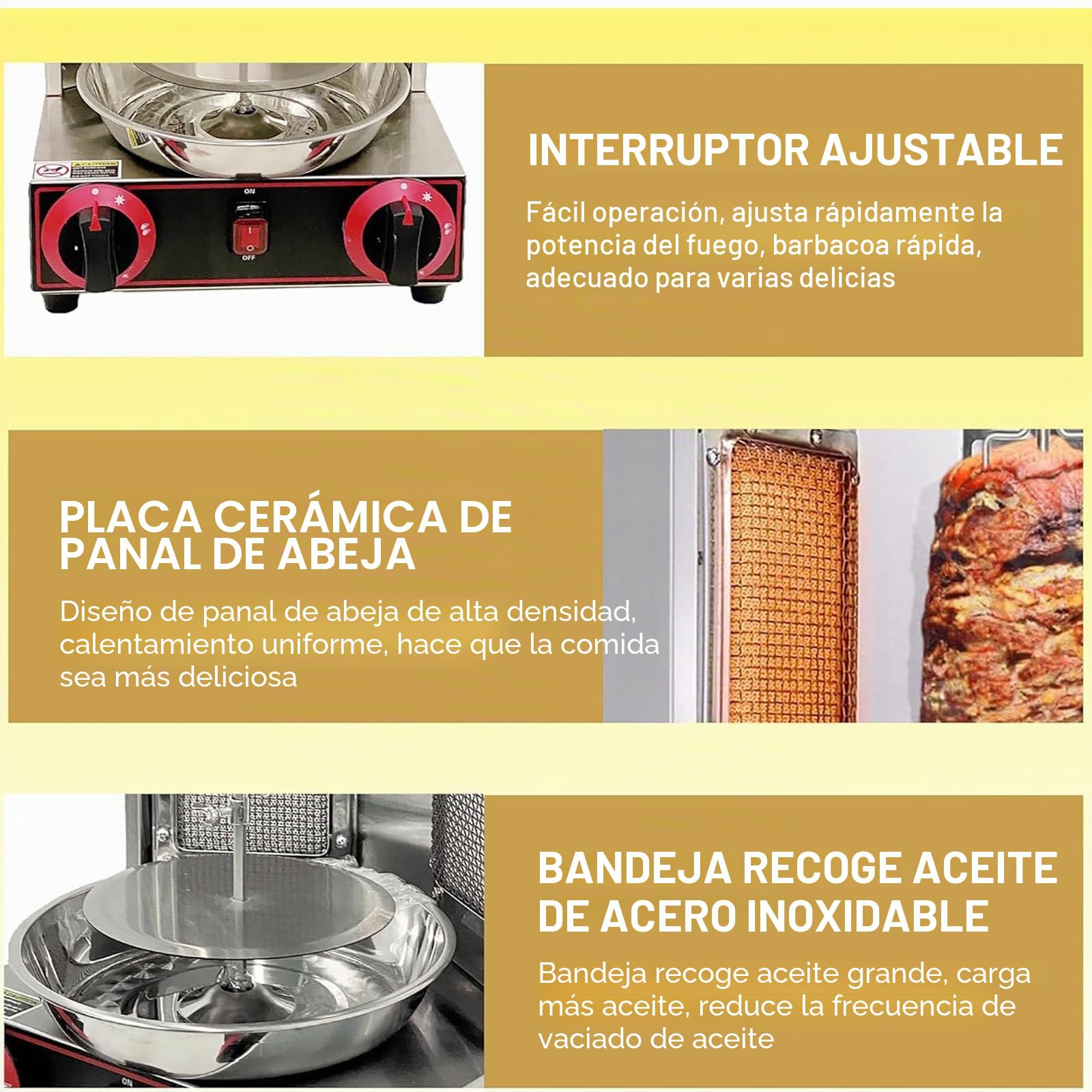 Máquina para Asar, Máquina para Cocinar de Pollo con 2 o 3 Quemadores, Asador Vertical a Gas Gyro Rotisserie Oven Doner Kebab Machine, para Fiestas en la Cocina del Restaurante en Casa,Dual