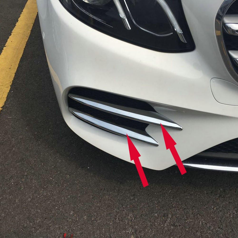 Chrome Front Corner Mesh Grill Molding Cover Trim Fit for Mercedes-Benz New E-Class W213 E300 Sedan Sport 2017 2018 2019 2020