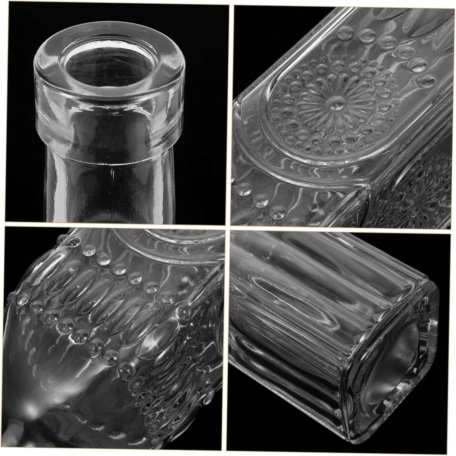 Non-stick Oil Dispenser Bottle Creative Glass Carving Sleek Spout Kitchen Use Oil Bottle Dispenser