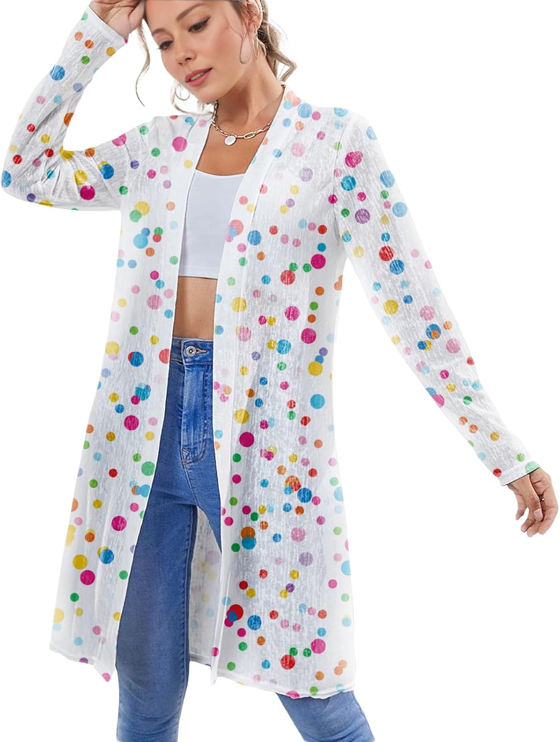 Open Front Cardigan For Women Boho Vintage Soft Long Beach Cover Ups For Women Trendy Lightweight Summer Wear