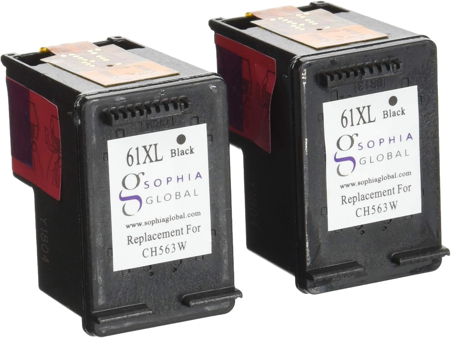 Sophia Global Remanufactured Ink Cartridge Replacement for HP 61XL (2 Black)