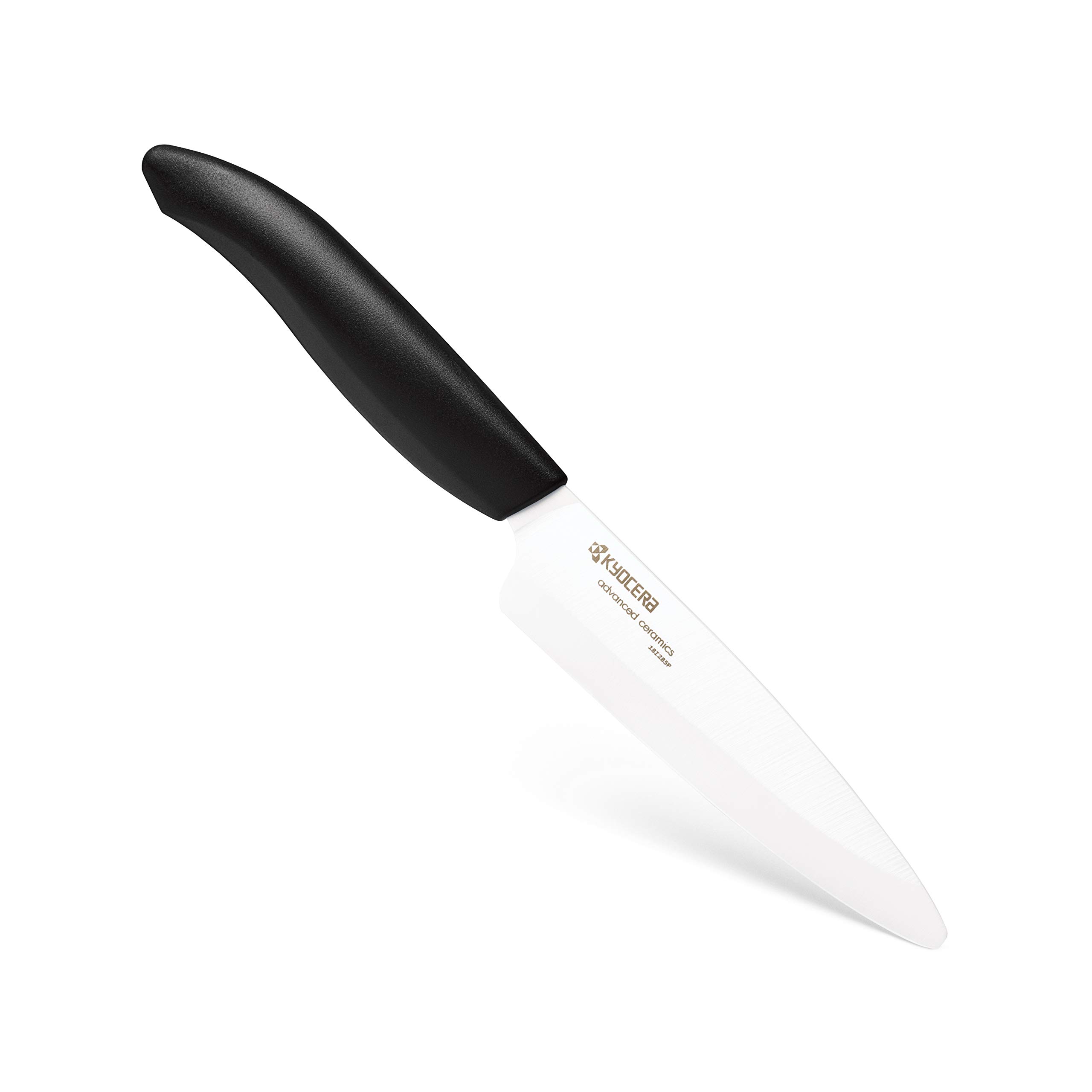 Kyocera Advanced Ceramic Revolution Series 4.5-inch Utility Knife, Black Handle, White Blade - FK-110 WH