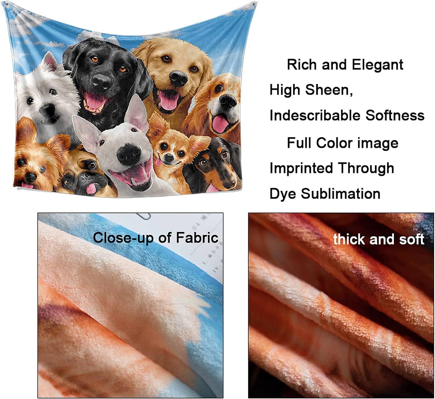 Design Your Own Personalized Photo Blanket, Custom Extra Large Plush Blanket, Vibrant Colors, Soft (150x220cm)