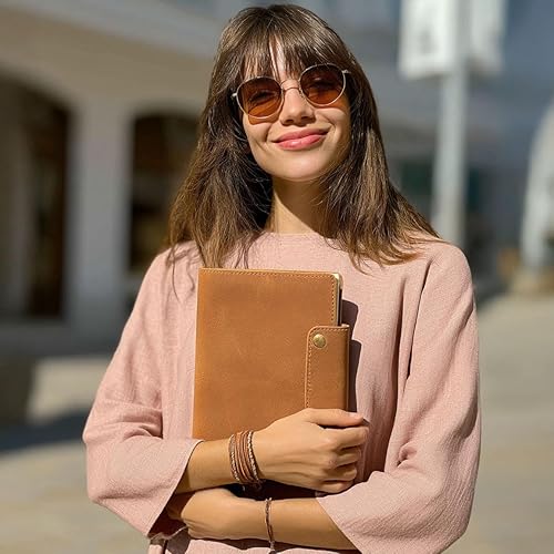 Miniatura 5 de Albero - Diario de cuero genuino – Cuaderno de escritura A5 recargable de alta calidad, cubierta de 5 x 8 pulgadas, 360 páginas (3.53 oz/m²),