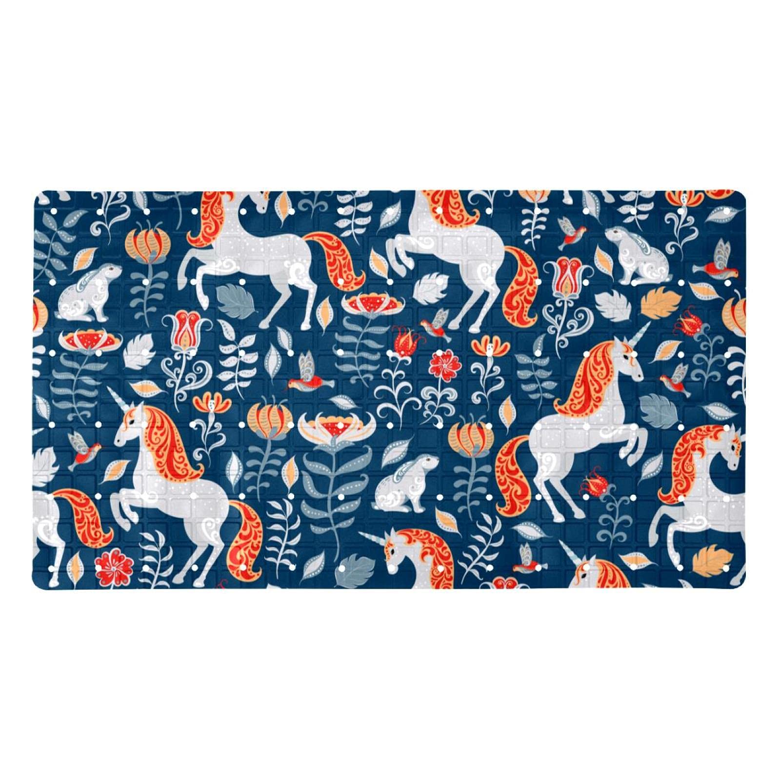 Tapis de baignoire pour enfants motif licorne bleu idéal pour le bain des petits