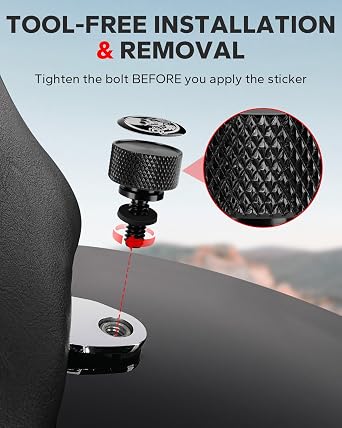AMAZICHA Stainless Seat Bolt Fender Rear Seat Screw Skull Pattern Black 1/4-20 Thread Compatible with 1997-2026 Harley Davidson Touring XG XL Dyna Softail Sportster CVO Fatbob