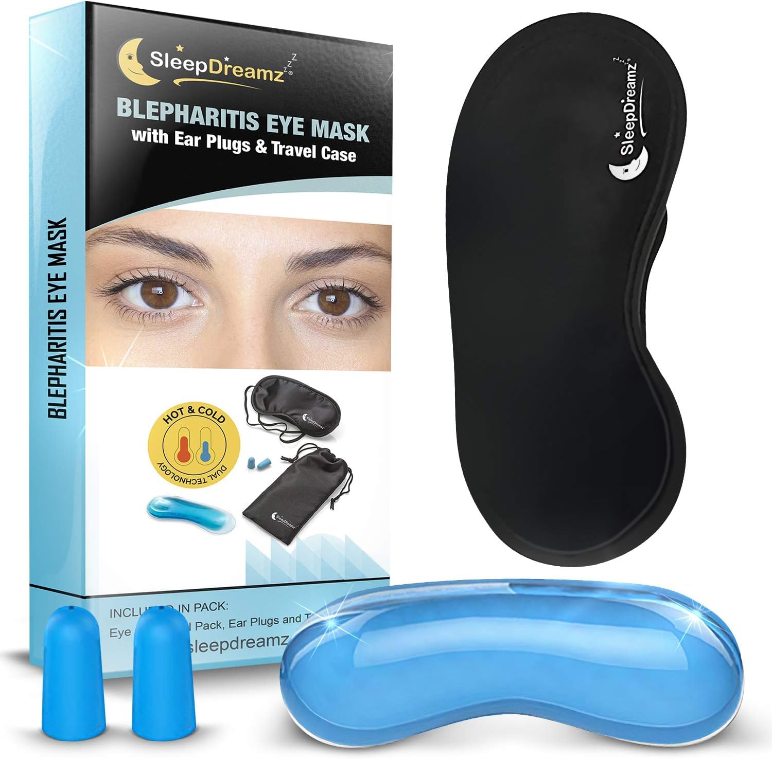 Blepharitis Eye Mask – Gel Eye Mask Designed To Work As Both A Hot Eye Compress And A Cooling Eye Mask – Relieves The Symptoms Of Blepharitis, Dry Eyes, Puffy Eyes, Tired Eyes, MGD, Styes