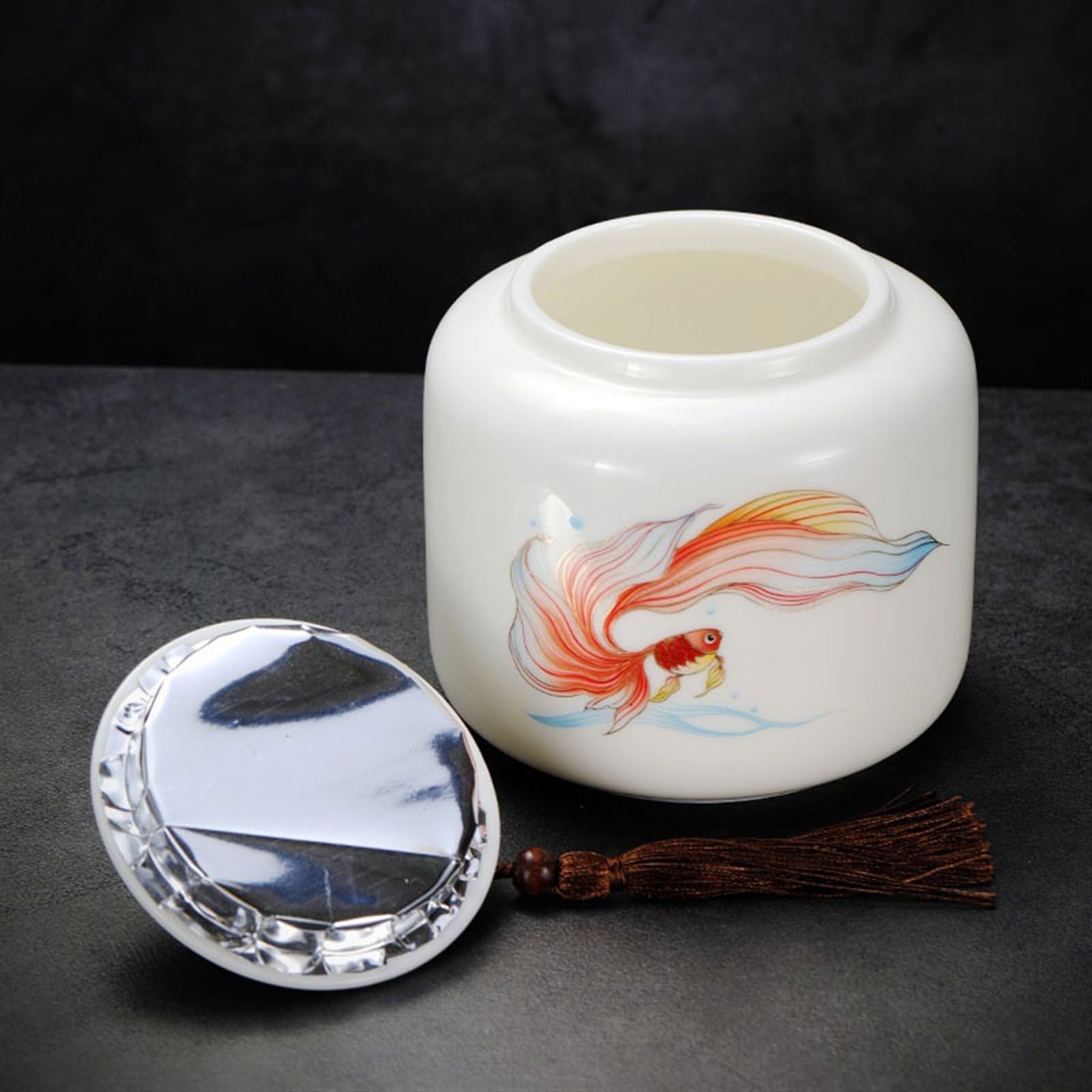 Recipiente para té Recipiente de té de cerámica, Recipiente de Sellado de Lujo Ligero, Recipiente vacío Multifuncional for el hogar for té de Hojas Sueltas, café Lata para té(Grande)