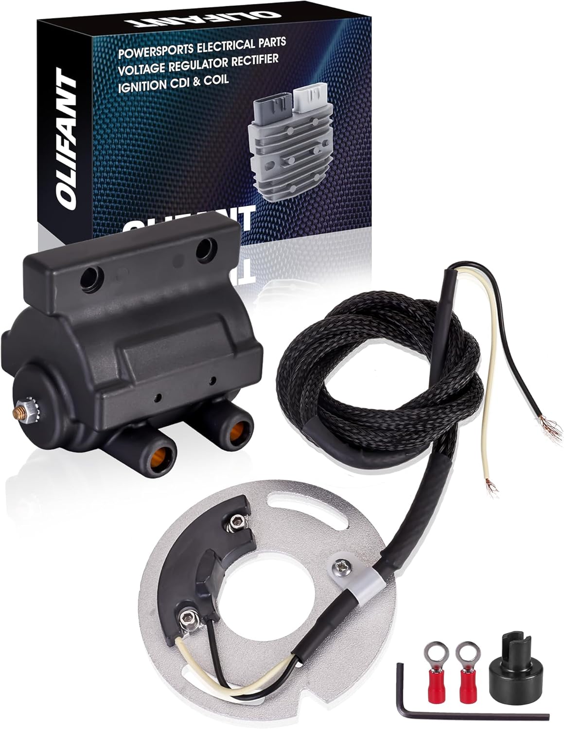 DSK6-1 Electronic Ignition System & 5 OHM Ignition Coil For Harley Davidson Dual Fire 1970-2003 Carburetor Models Replace DC7-1