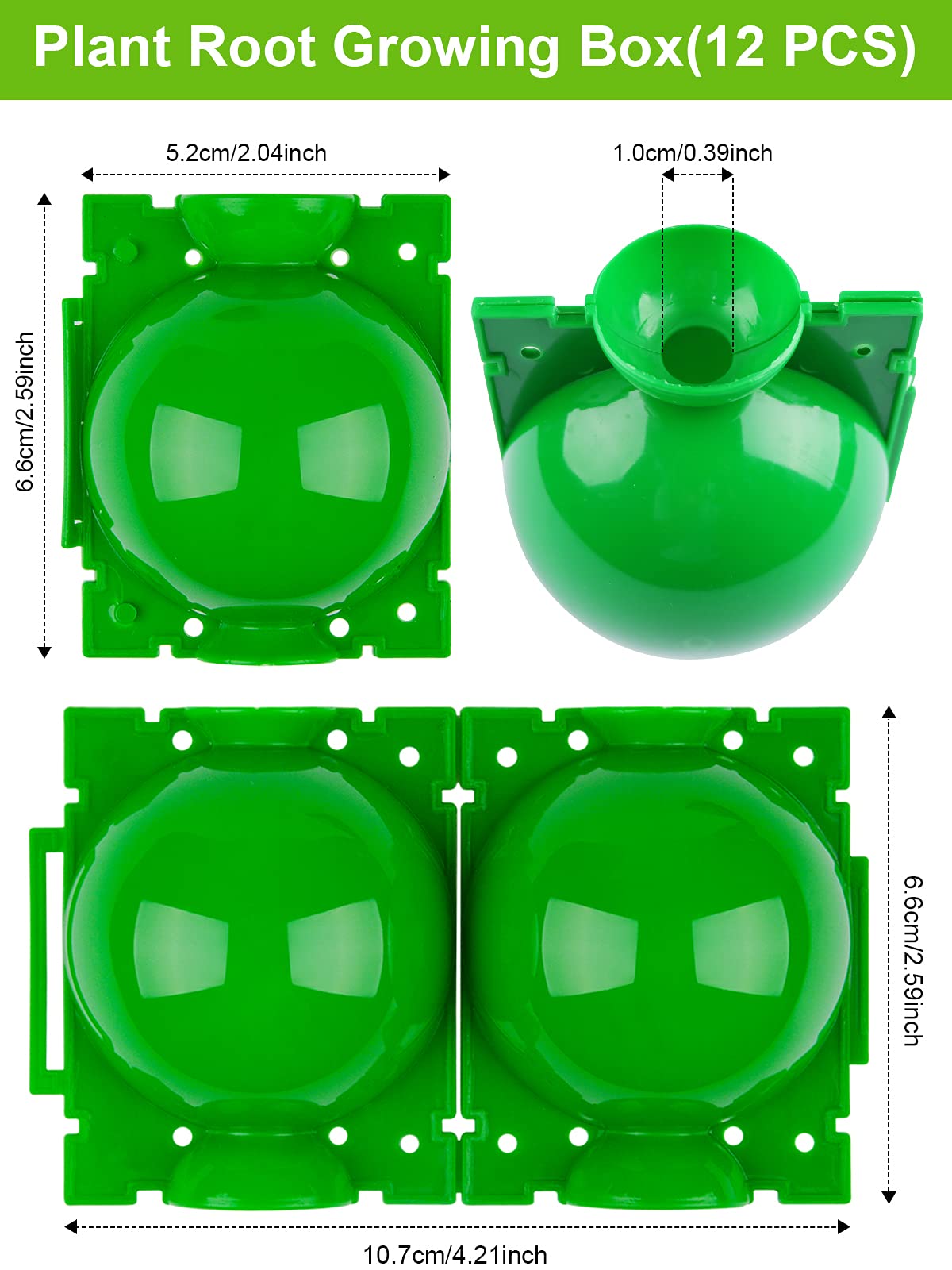 Kalolary Scatola Coltivazione Radici Piante 12 Pezzi Dispositivo Radicazione Piante Scatola Radicatori Sfera Propagazione ad Alta Pressione Innesto Radice Botanica Controller Piante(Piccolo)