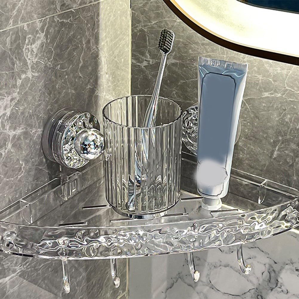 Étagère à Ventouse Transparente En Acrylique - Porte-gobelets Et Bouteilles Pour Réfrigérateur Ou Salle De Bain