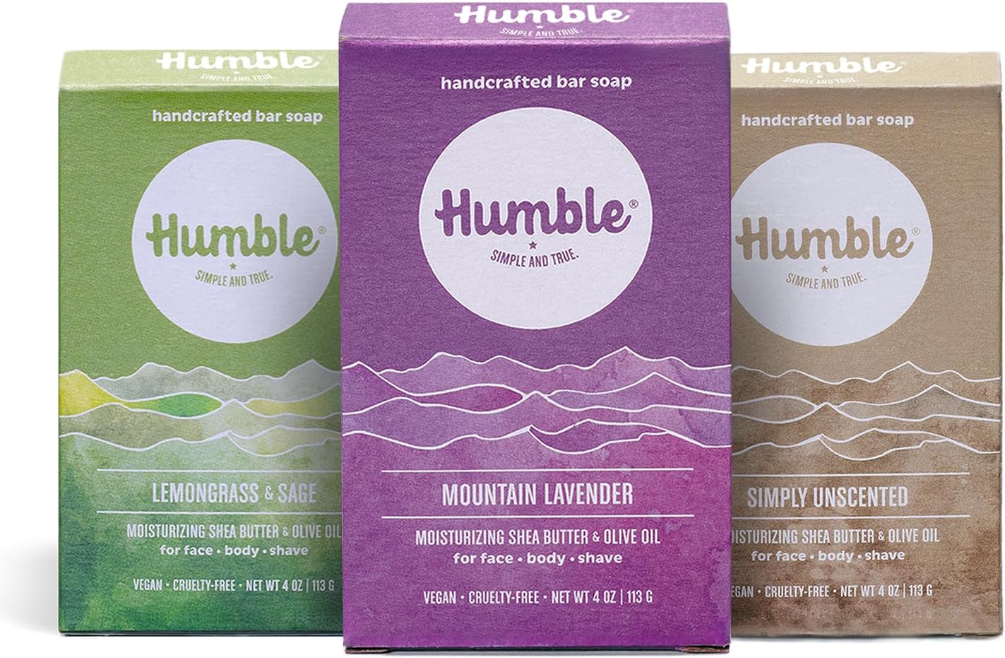- HUMBLE BRANDS Handcrafted Bar Soap, Organic Cold Processed Soap Bars, Moisturizing Face & Body Cleanser - Herbal & Fresh Variety Pack - 3 pack