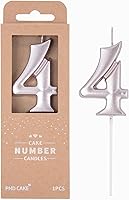 Vista 44 de PHD CAKE Velas de cumpleaños de 7 cm Elegantes Azul Número 4, Velas de Número Azul, Velas de Número para Pastel, Celebración de Fiesta