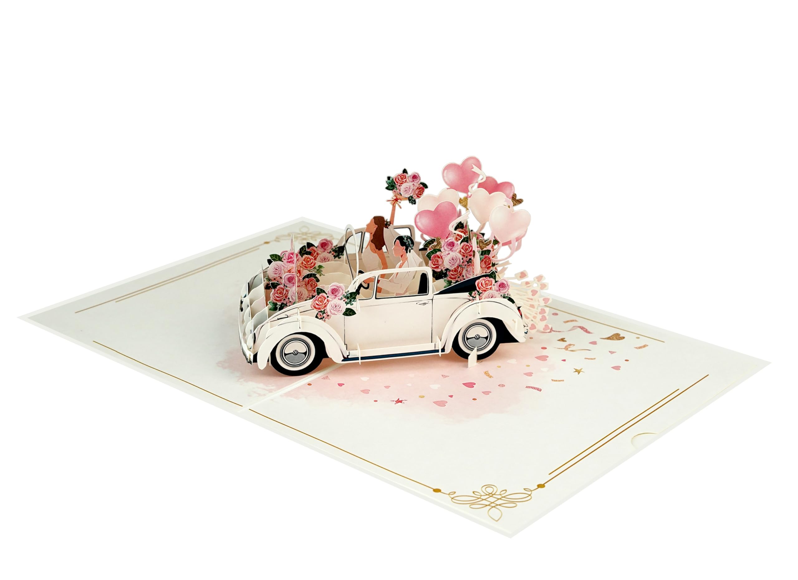 Lesbian Valentines Gifts Wedding Card, Wedding Car Les, 20cm x 15cm - Image 3
