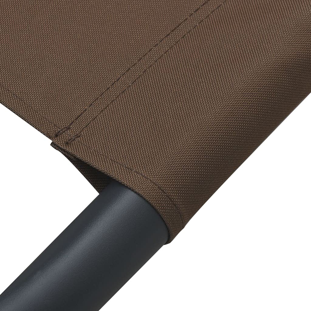 Lettino da Esterno con Baldacchino e Cuscino Marrone, Letto Relax da Giardino con Ombrello, Poltrona Pieghevole in Acciaio, Divano da Spiaggia per Patio, Piscina, Atmosferici, 200x90x112 cm