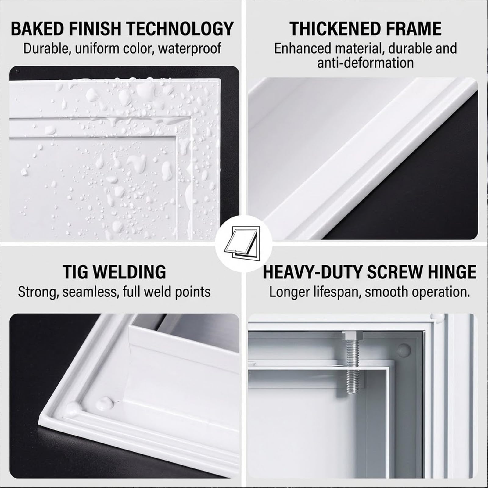 Sportello Ispezione Pannello di Accesso in AcciaioAlluminio，Porta di Accesso al Soffitto del Sottotetto，Coperchio per Fori Nel Muro Che Nasconde per Sistemi di Condotti Idraulici(Bianca,300x550 mm)