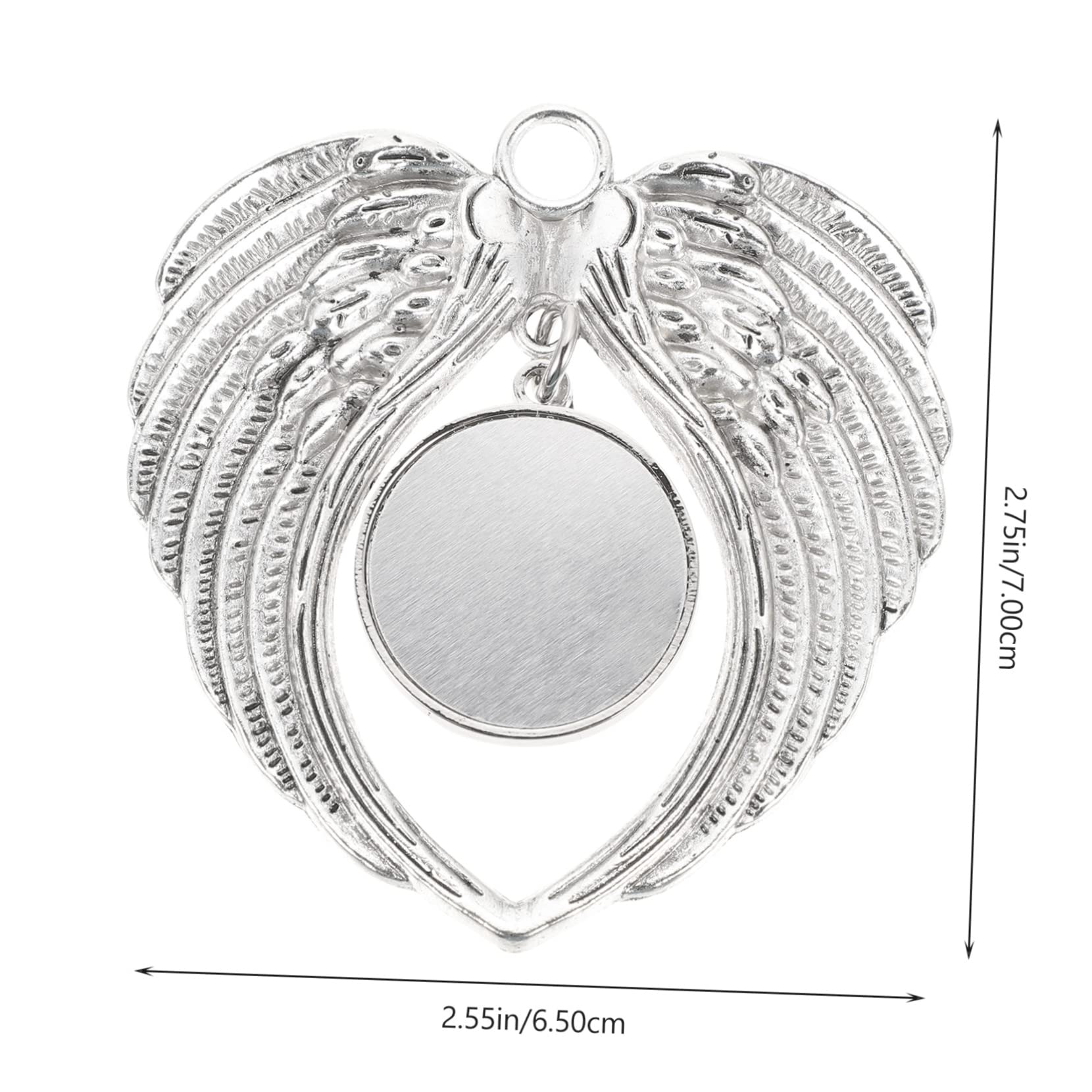 Zerodeko 3 Series Colgante De Alas De Ángel Navidad Pegatinas Espacios En De Sublimación De Navidad Adornos De Fotos para El Árbol Adorno De ala Silver Aleación De Zinc 6 Piezas*3