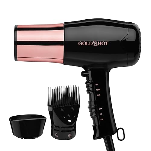 GOLD N HOT 1875 WATT Euro Secador de tamaño completo con barril de oro rosa
