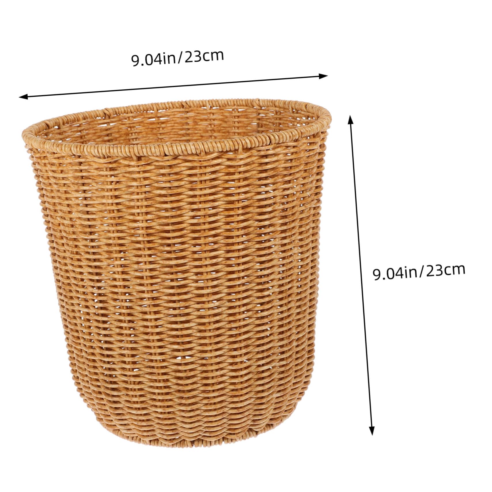 TOYANDONA Cestino Intrecciato in Finto Rattan per Rifiuti e Portaoggetti, Medio, Design Rustico Naturale, Contenitore Versatile per Cucina, Soggiorno e Camera da Letto