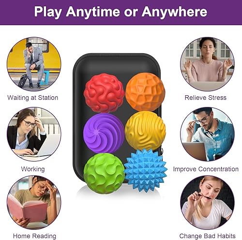 Miniatura 114 de BUSOHA Bolas de silicona para la ansiedad, paquete de 4 juguetes para adultos, juguetes sensoriales para adultos, adolescentes, regalos para calmar