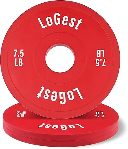 Logest Pair Olympic Plates - Barbell Weights Set of 2 Weight Plates for Olympic Bars Perfect for Strength Training Plates Exercise Balance Increase
