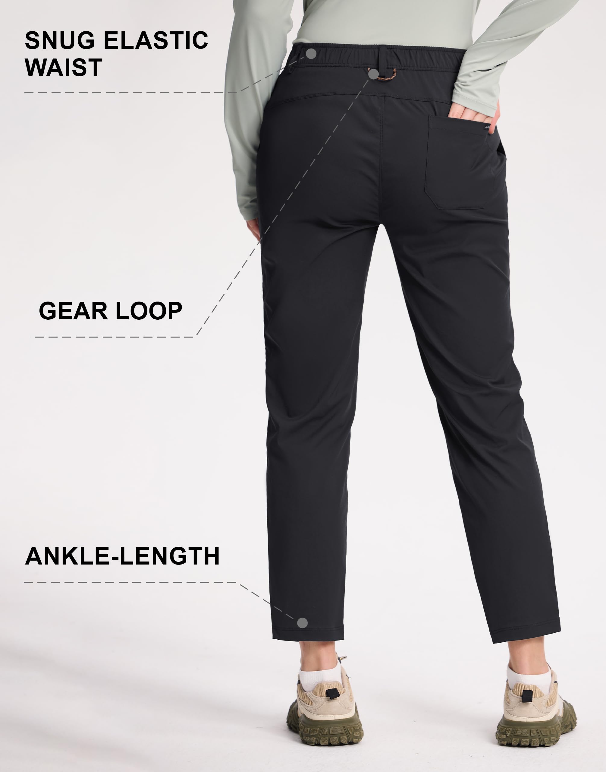 Pioneer Camp Damen Golfhose 7/8 Länge – Hochwertige Outdoorhose mit Schnell Trocknendem, Wasserabweisendem Stretchmaterial & Elastischem Bund – Ideal für Golf, Wandern, Reisen & Alltag