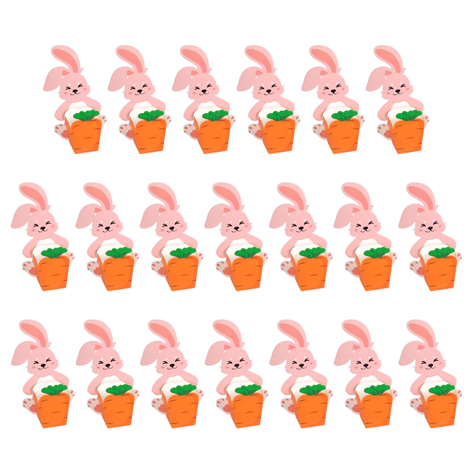 Jazuaiao 20PCS Easters Candy Boxes Colorful Gift Boxes Cardboard Paper Box Rabbits Candy for Snacks and Treats Teen Party Supplies