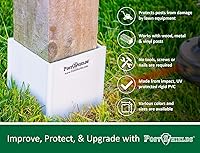 Vista 5 de Post Shields protegen a los postes de los buzones y las cercas de daños por cortadora de césped, 3.5 por 3.5 por 4 pulgadas, negro, Bronce