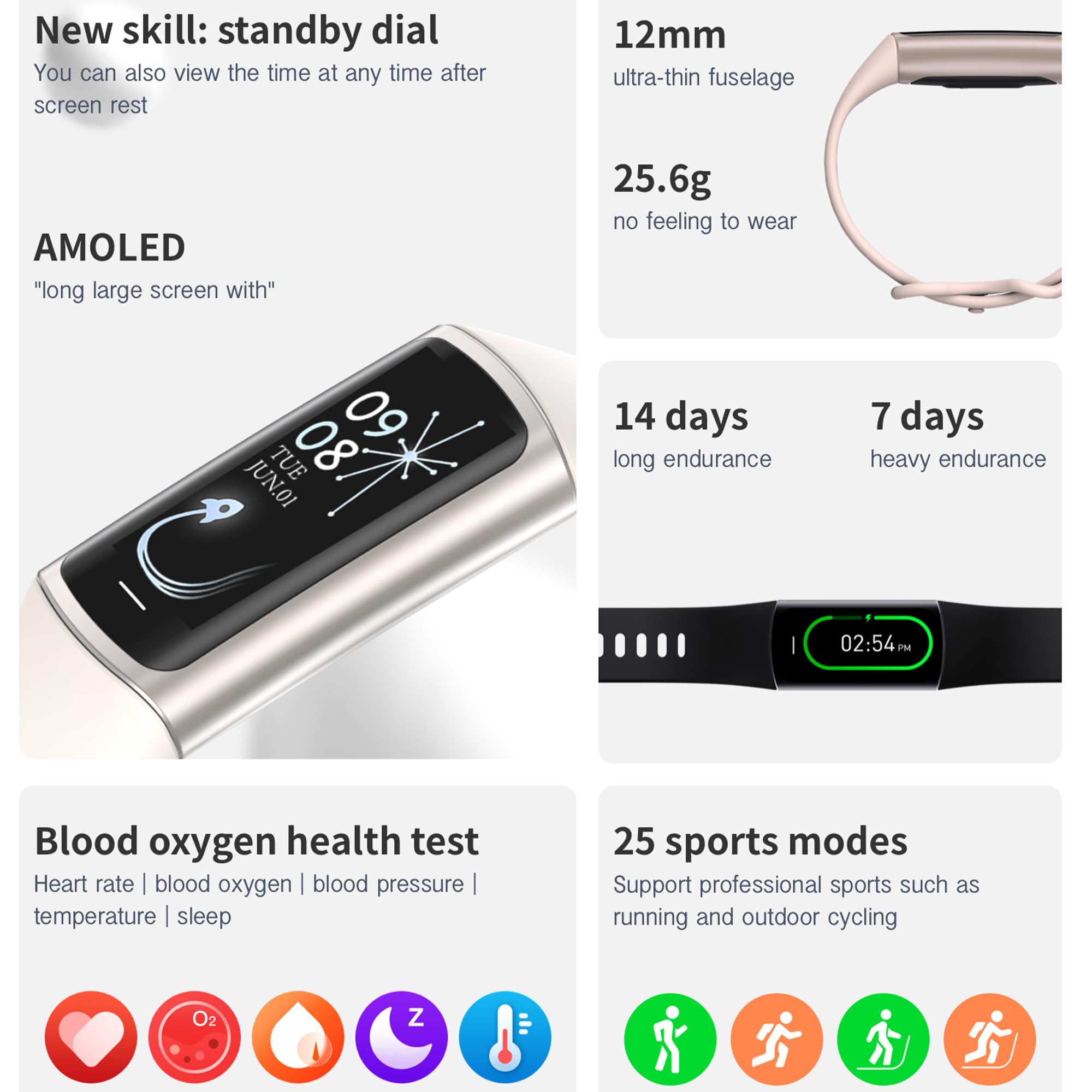 ZPIMY 1,1" AMOLED Reloj Inteligente Mujer Hombre con Whatsapp, 5ATM Impermeable Reloj Smartwatch 123 Deportivo Hombre con Monitor Sueño, Pulsómetro Android iOS (Plateado)