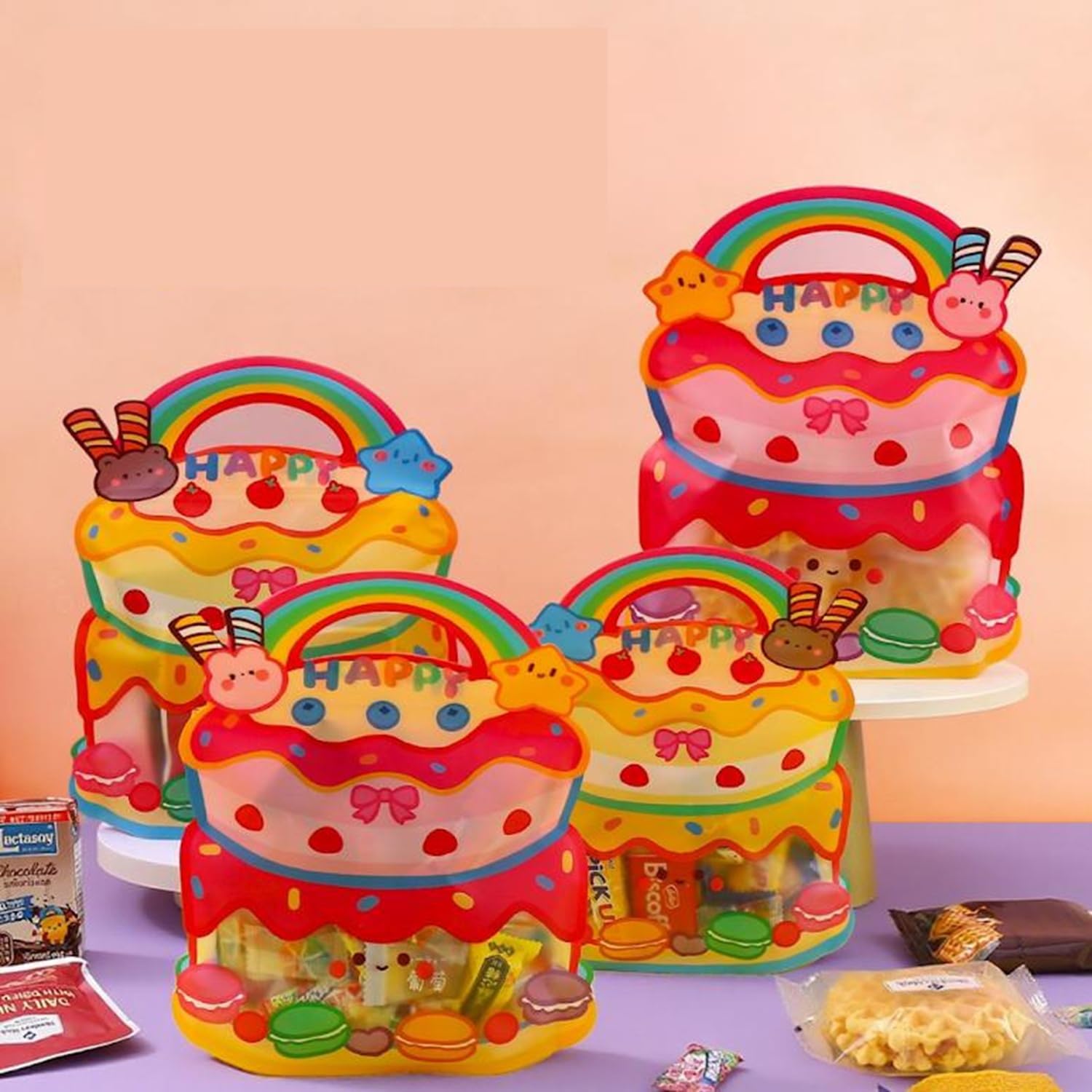 Chocozone Pack of 25 Birthday Theme Guddy Bag Party Favor Bags Cookie Bags Birthday Party Return Gift Bags for Kids(21 * 28cm)-image-9