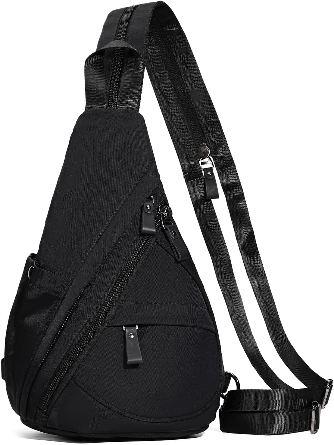 KL928 Nylon Sling Bag - Small Crossbody Backpack Shoulder Casual Daypack Multipurpose Rucksack for Men Women(Black)