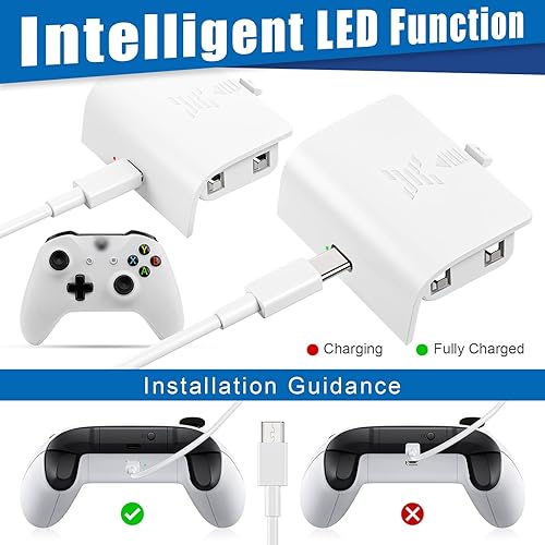 Miniatura 4 de Rechargeable Battery Pack for Xbox OneSXElite Controller with Micro-USB Charging Port, 2 x 1400mAh Batteries for Xbox One Controller (Not for The