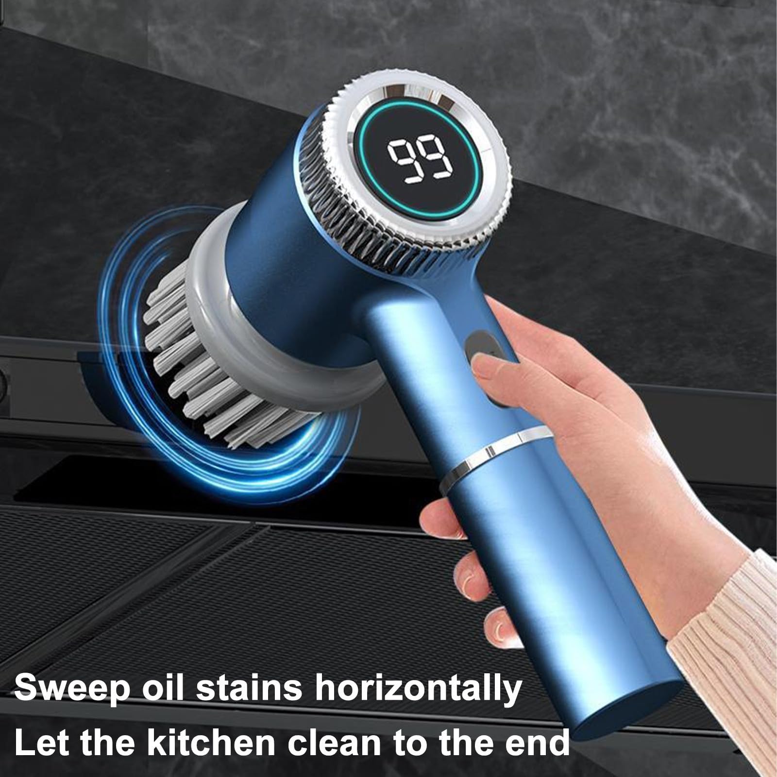 Cepillo De Limpieza Eléctrico Multifuncional De Mano, Fregador De Piso Giratorio Eléctrico Inalámbrico, Cocina, Baño, Fregadero Caliente, Inodoro, Cepillo De Limpieza Recargable, Cuatro Cabezales De C