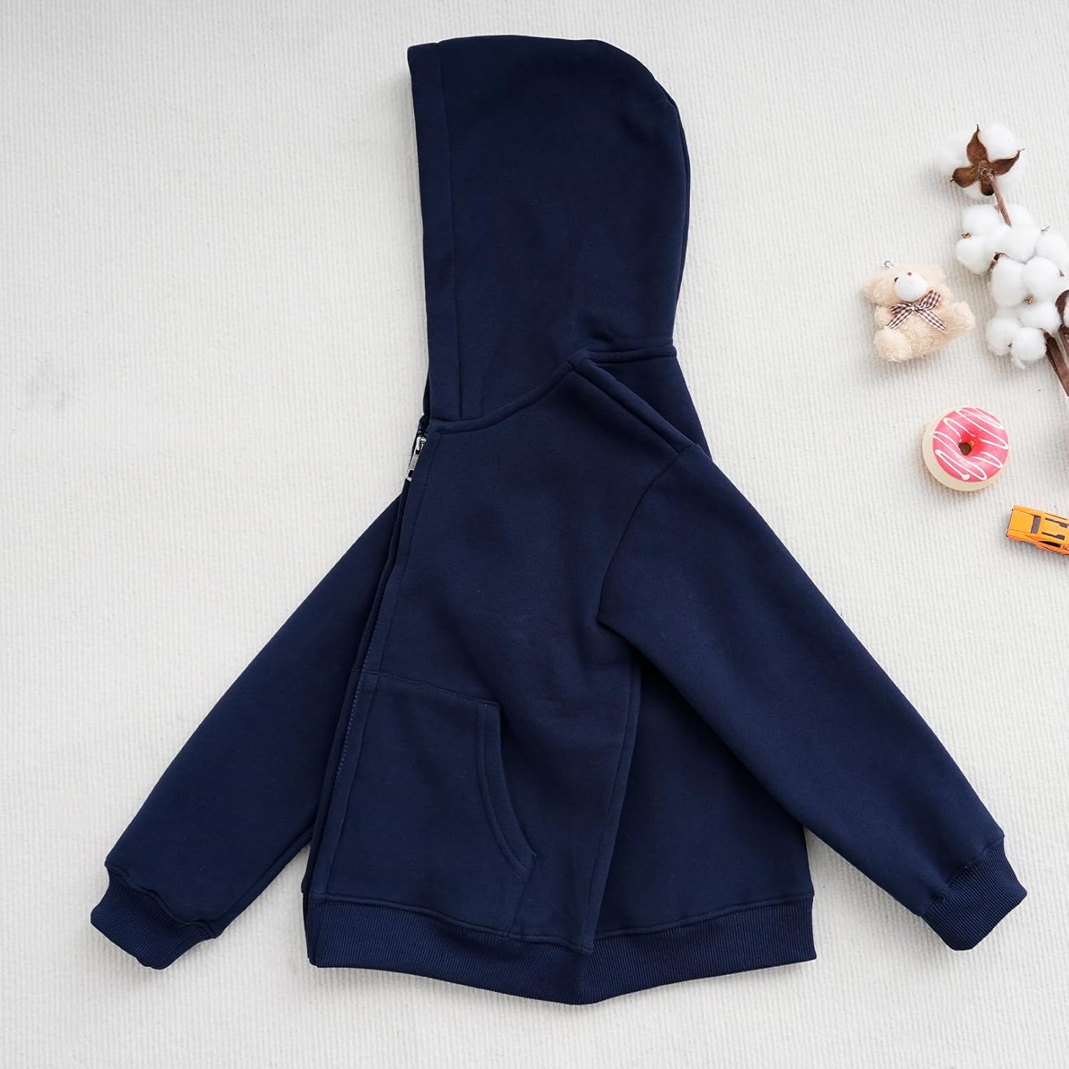 Flygo Unisex Boys Girls Fleece Jacket Lightweight Zip up Active Hoodie Hooded Sweatshirt Kids Spring Fall Jackets Coat - Image 3