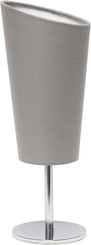 Miniatura 7 de Simple Designs LT1208-PNK - Lámpara de mesa compacta de 12.4 pulgadas, brillante y llamativa, cromada, con pantalla de tela en ángulo, para sala de