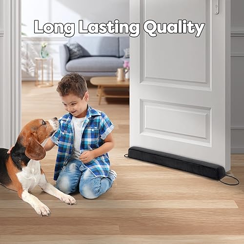 Miniatura 7 de Comfyanno Tope con peso de 36 pulgadas para debajo de la puerta, se adapta a la parte delantera, dormitorio, puerta interior, fácil de instalar,
