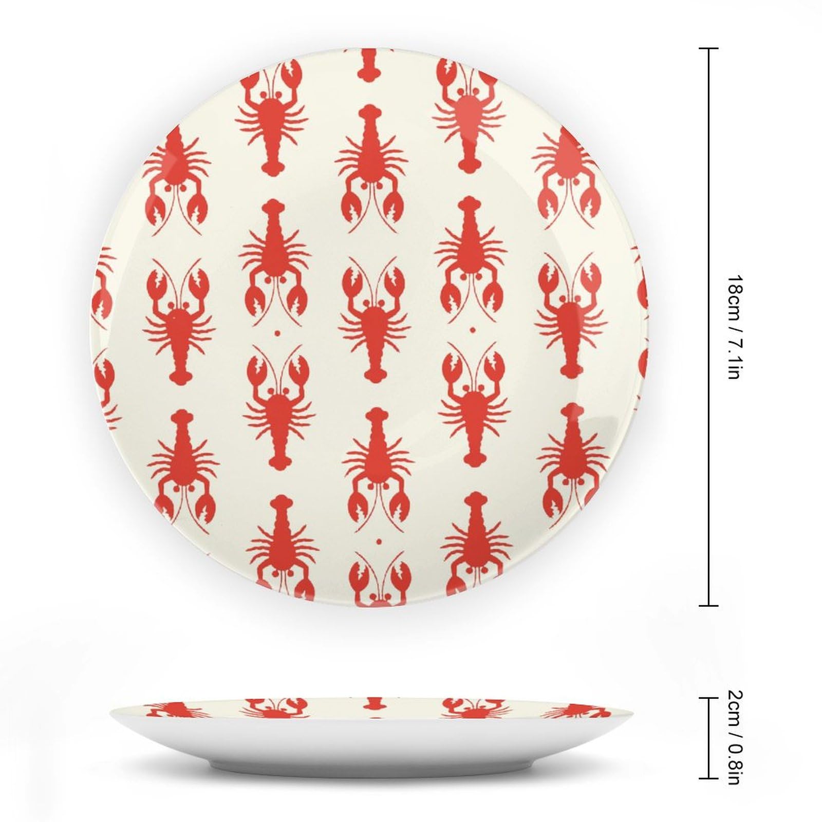 ロブスター装飾の手作り皿 Amazon.co.jp: ロブスター柄 ラウンドプレート 30x30 h4