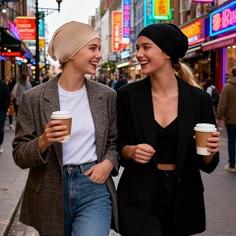 3 PCS Hijab Undercap Non Slip Under Caps for Hijab Non Slip Women Undercap Under Scarf Hijabs Cap Beige, Black, White