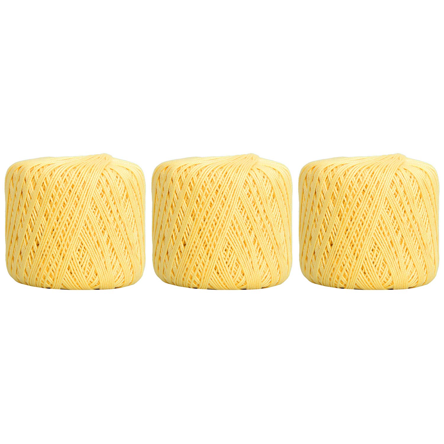 ThreadArt 100% Cotton Crochet Thread Size 3, 3 Ball Pack, Lemonade 6