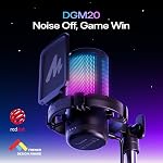 MAONO Gaming USB Microphone, Noise Cancellation Condenser mic with Mute, Gain, Monitoring, Boom Arm for Streaming, Podcast, Vocal, Twitch, YouTube, Discord, PC, Computer, PS4, PS5, Mac, DGM20S