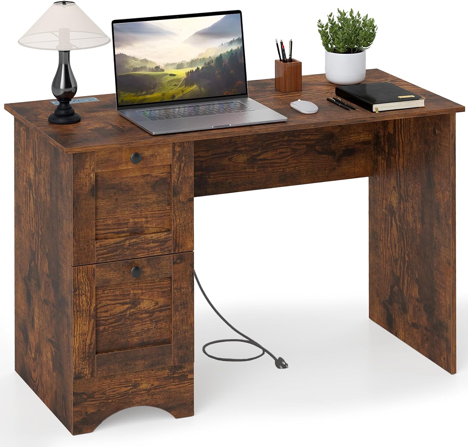 Amazon.com: IFANNY Vintage Computer Desk with Drawers, White Desk with ...