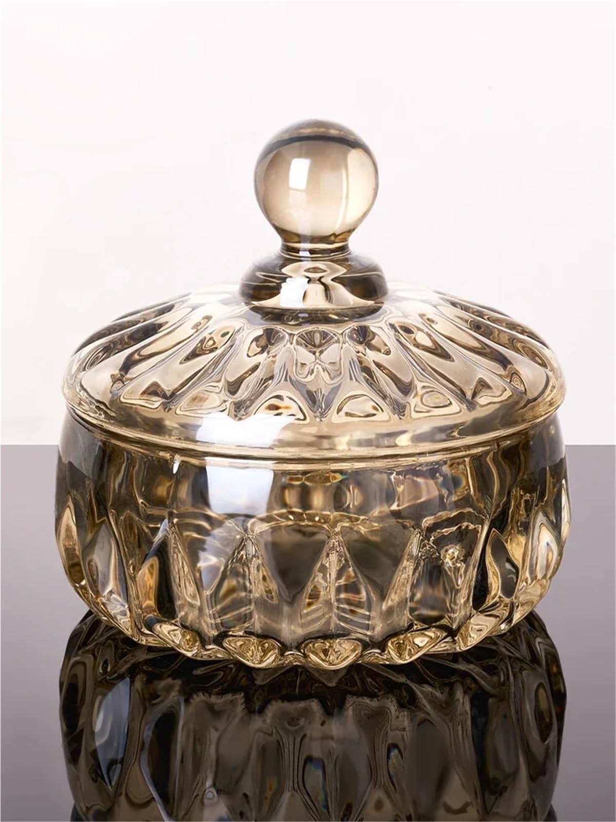 Bonbonglas Kreative Candy Jar Kristall Glas Candy Boxs Haushalt Transparent Zucker Jar Snack Lagerung Flaschen Mit Deckel for Lebensmittel Lagerung FüR SüßWaren(Clear,10.5 * 11.5cm)